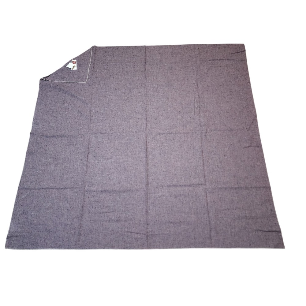 Woolrich Wool Blend Throw Blanket 60x60 Heather Purple Made in USA Vintage Style
